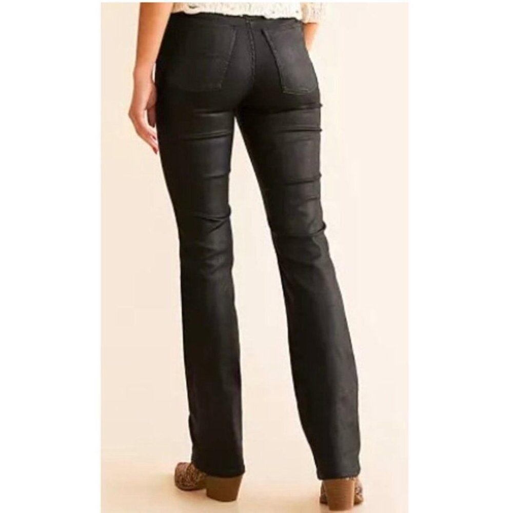 NWT Free Peopleโx We The Free Xena Coated Straight Jeans in Ethereal Black SZ 31 - Picture 3 of 16